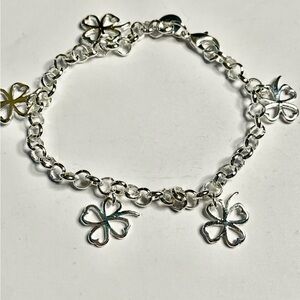 Silver Clover Charm Bracelet